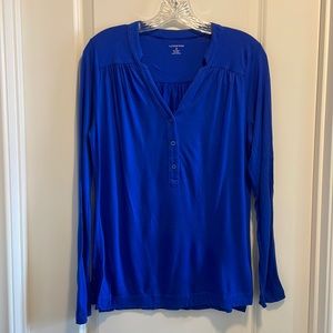 Lands End wool blend blue top size S